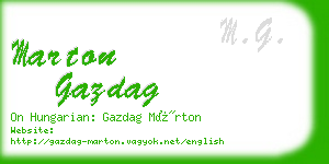 marton gazdag business card